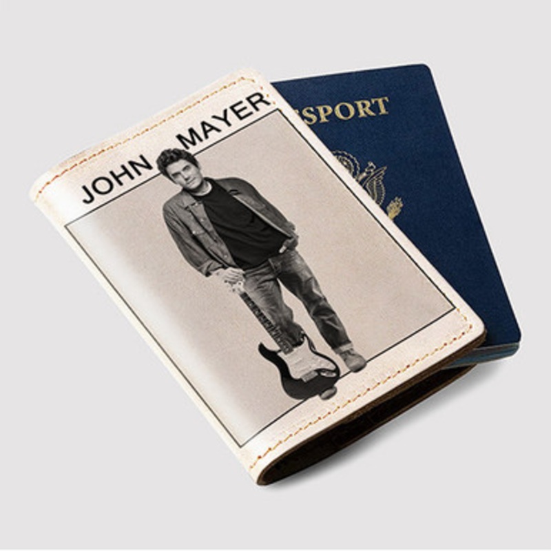 Pastele John Mayer Custom Passport Wallet Case With Credit Card Holder Awesome Personalized PU Leather Travel Trip Vacation Baggage Cover