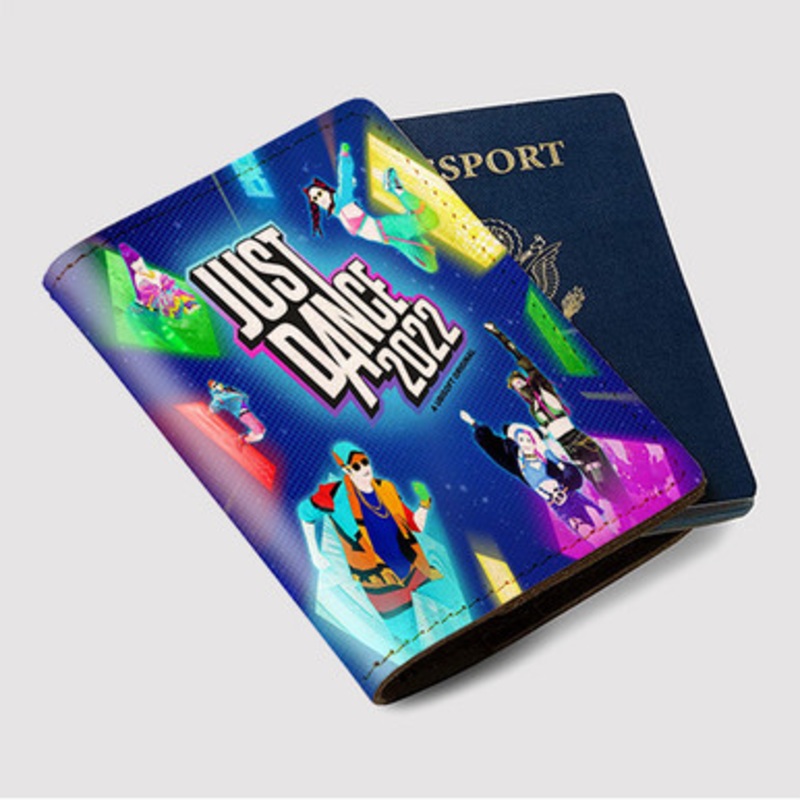 Pastele Just Dance 2022 Custom Passport Wallet Case With Credit Card Holder Awesome Personalized PU Leather Travel Trip Vacation Baggage Cover
