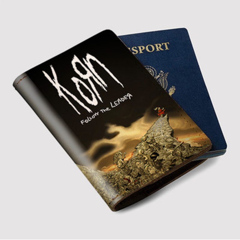 Pastele Korn Follow The Leader Custom Passport Wallet Case With Credit Card Holder Awesome Personalized PU Leather Travel Trip Vacation Baggage Cover