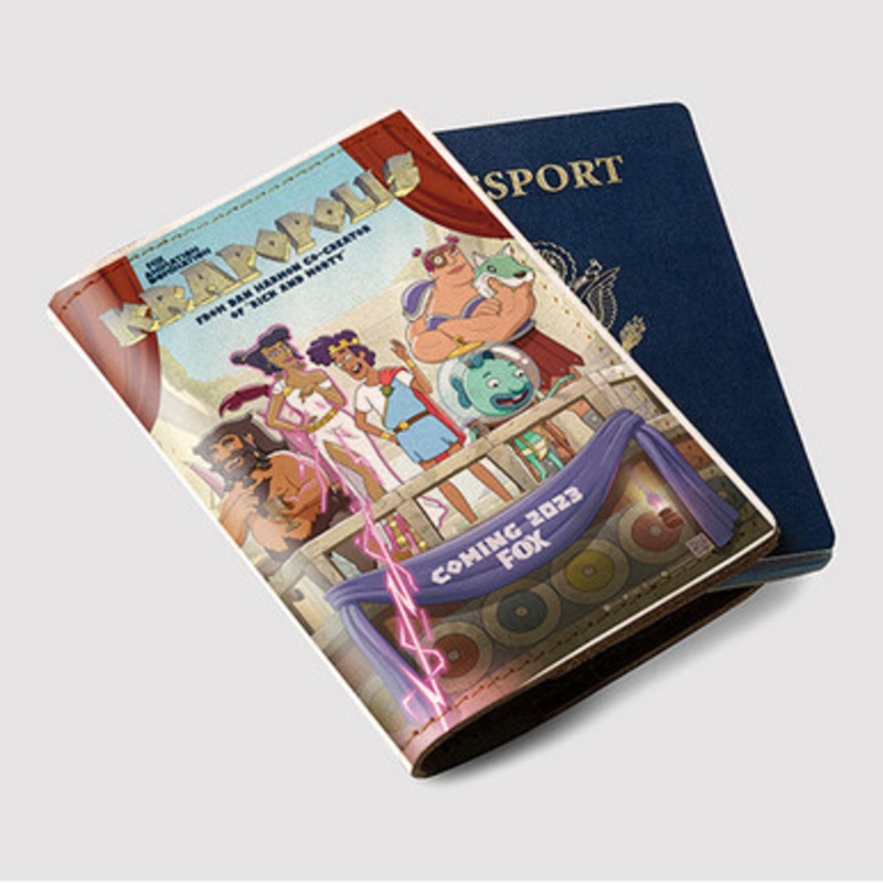Pastele Krapopolis Custom Passport Wallet Case With Credit Card Holder Awesome Personalized PU Leather Travel Trip Vacation Baggage Cover