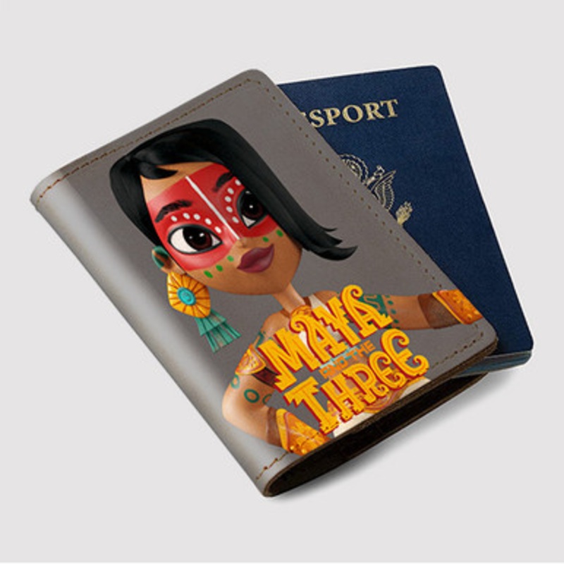 Pastele Maya and the Three Custom Passport Wallet Case With Credit Card Holder Awesome Personalized PU Leather Travel Trip Vacation Baggage Cover