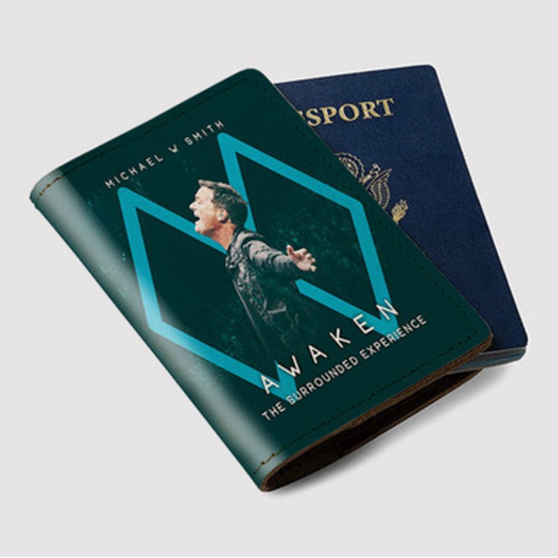 Pastele Michael W Smith Awaken Custom Passport Wallet Case With Credit Card Holder Awesome Personalized PU Leather Travel Trip Vacation Baggage Cover