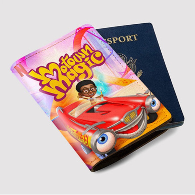 Pastele Motown Magic Custom Passport Wallet Case With Credit Card Holder Awesome Personalized PU Leather Travel Trip Vacation Baggage Cover