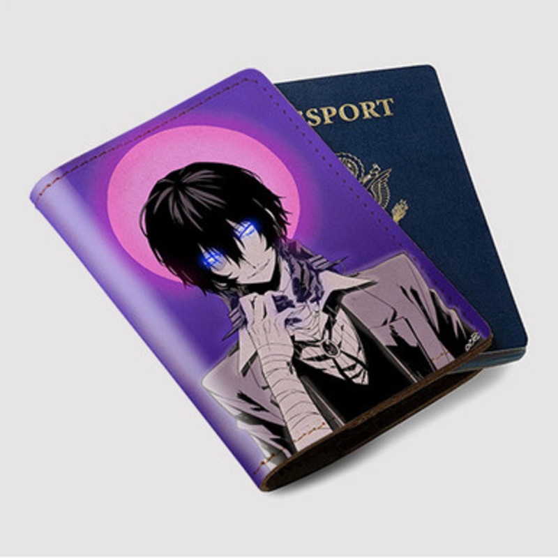 Pastele Osamu Dazai Bungou Stray Dogs Custom Passport Wallet Case With Credit Card Holder Awesome Personalized PU Leather Travel Trip Vacation Baggage Cover