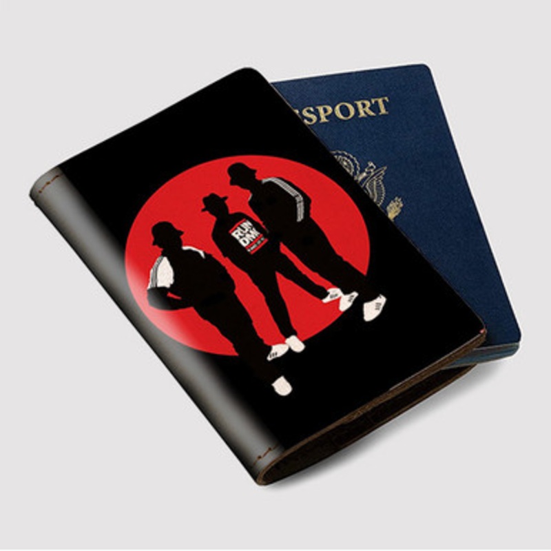Pastele Run DMC Silhouette Custom Passport Wallet Case With Credit Card Holder Awesome Personalized PU Leather Travel Trip Vacation Baggage Cover