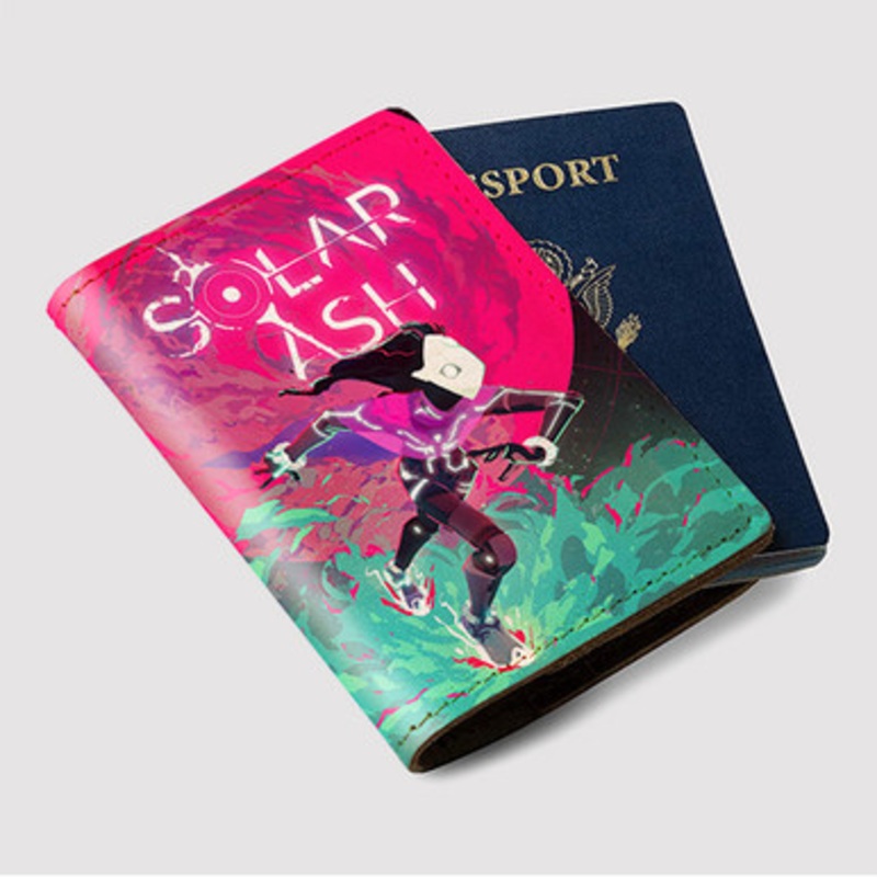 Pastele Solar Ash Custom Passport Wallet Case With Credit Card Holder Awesome Personalized PU Leather Travel Trip Vacation Baggage Cover