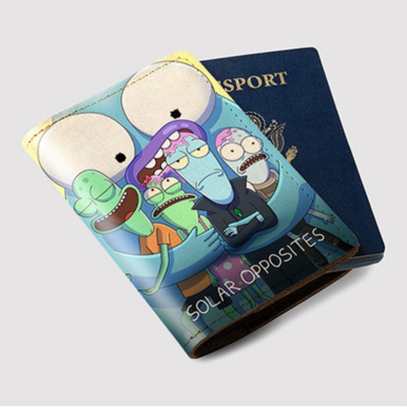 Pastele Solar Opposites Custom Passport Wallet Case With Credit Card Holder Awesome Personalized PU Leather Travel Trip Vacation Baggage Cover