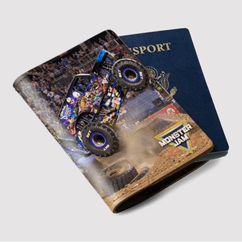 Pastele Son uva Digger Monster Truck Custom Passport Wallet Case With Credit Card Holder Awesome Personalized PU Leather Travel Trip Vacation Baggage Cover