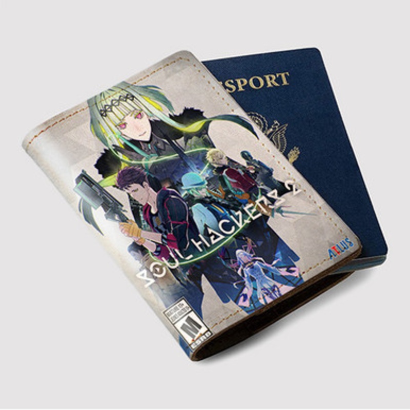 Pastele Soul Hackers Custom Passport Wallet Case With Credit Card Holder Awesome Personalized PU Leather Travel Trip Vacation Baggage Cover