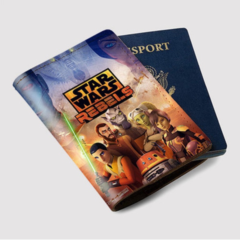 Pastele Star Wars Rebels Custom Passport Wallet Case With Credit Card Holder Awesome Personalized PU Leather Travel Trip Vacation Baggage Cover