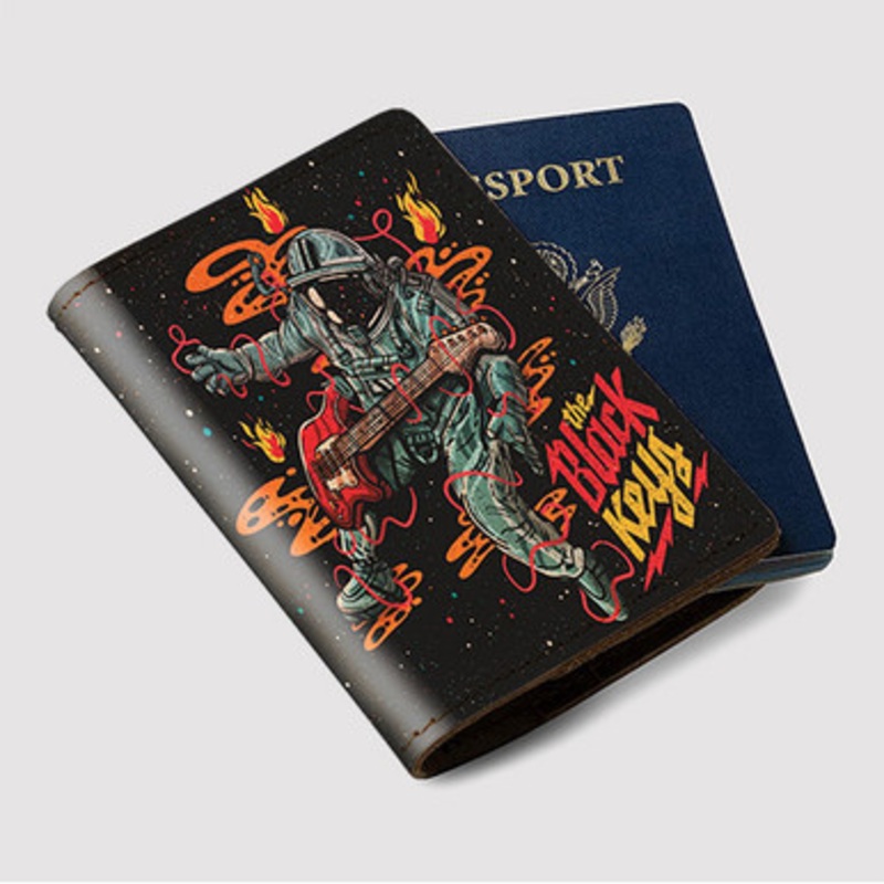 Pastele The Black Keys Astronauts Custom Passport Wallet Case With Credit Card Holder Awesome Personalized PU Leather Travel Trip Vacation Baggage Cover