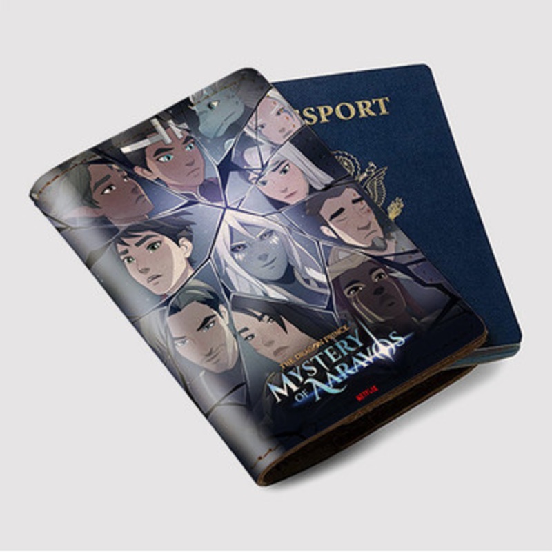 Pastele The Dragon Prince The Mystery of Aaravos Custom Passport Wallet Case With Credit Card Holder Awesome Personalized PU Leather Travel Trip Vacation Baggage Cover