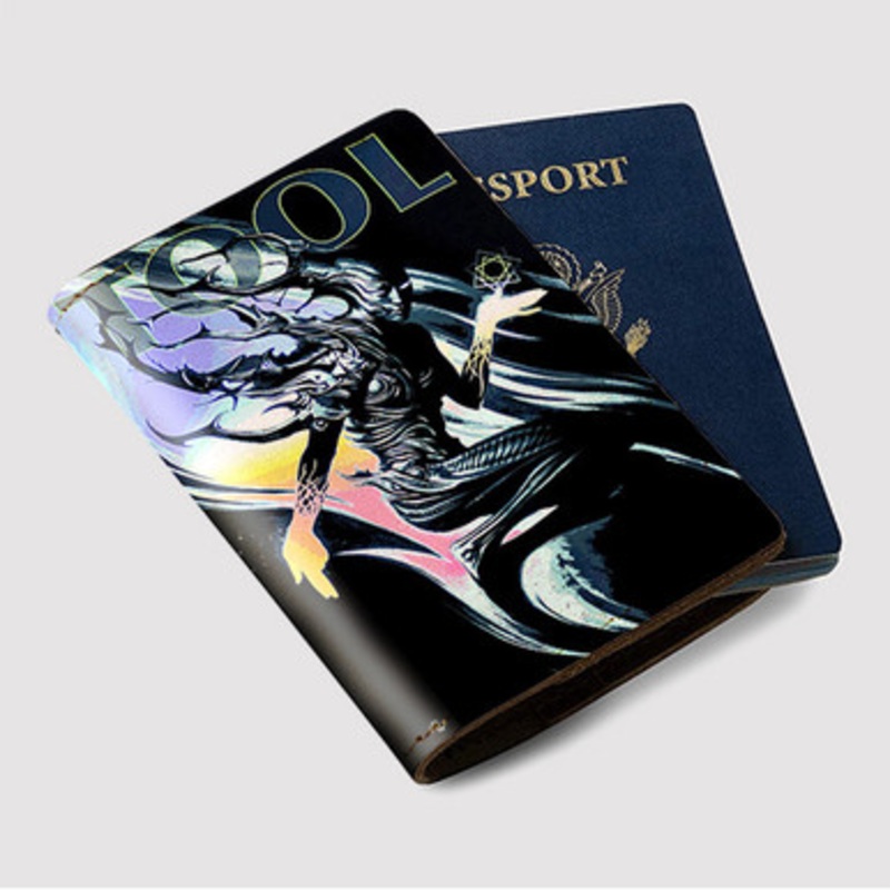 Pastele Tool Band Custom Passport Wallet Case With Credit Card Holder Awesome Personalized PU Leather Travel Trip Vacation Baggage Cover