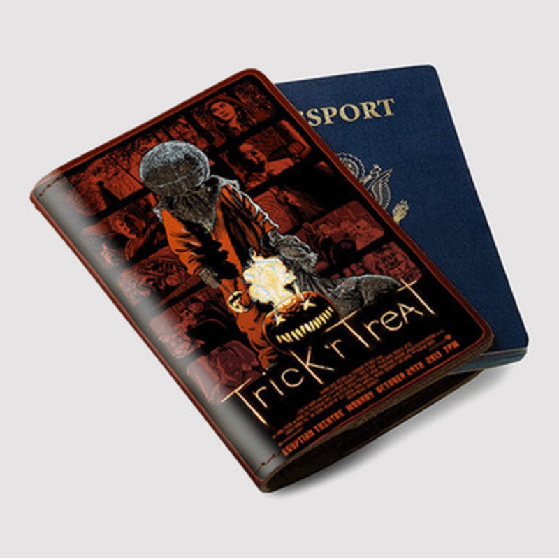 Pastele Trick R Treat Custom Passport Wallet Case With Credit Card Holder Awesome Personalized PU Leather Travel Trip Vacation Baggage Cover
