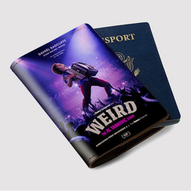 Pastele Weird The Al Yankovic Story Custom Passport Wallet Case With Credit Card Holder Awesome Personalized PU Leather Travel Trip Vacation Baggage Cover