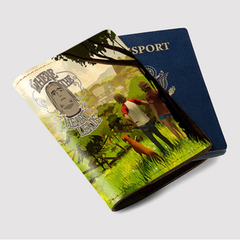 Pastele Where The Heart Leads Custom Passport Wallet Case With Credit Card Holder Awesome Personalized PU Leather Travel Trip Vacation Baggage Cover