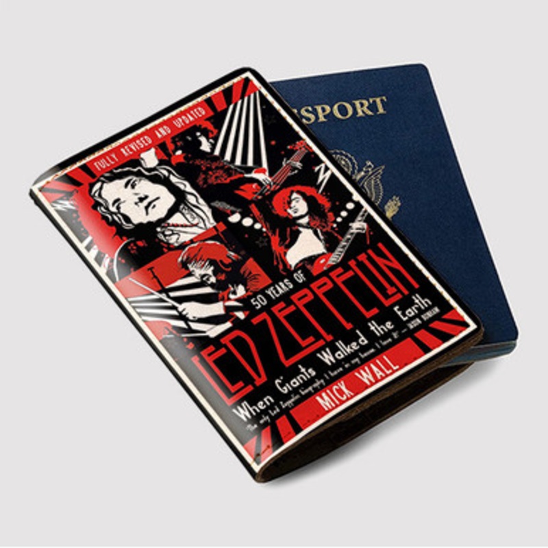 Pastele 50 Years of Led Zeppelin Custom Passport Wallet Case With Credit Card Holder Awesome Personalized PU Leather Travel Trip Vacation Baggage Cover
