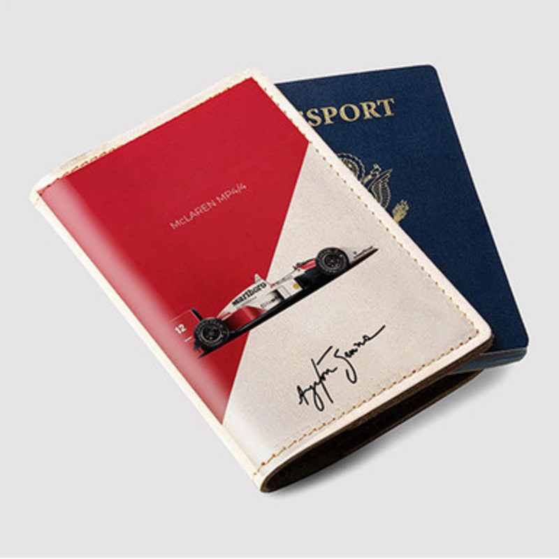 Pastele Ayrton Senna Mc Laren Custom Passport Wallet Case With Credit Card Holder Awesome Personalized PU Leather Travel Trip Vacation Baggage Cover