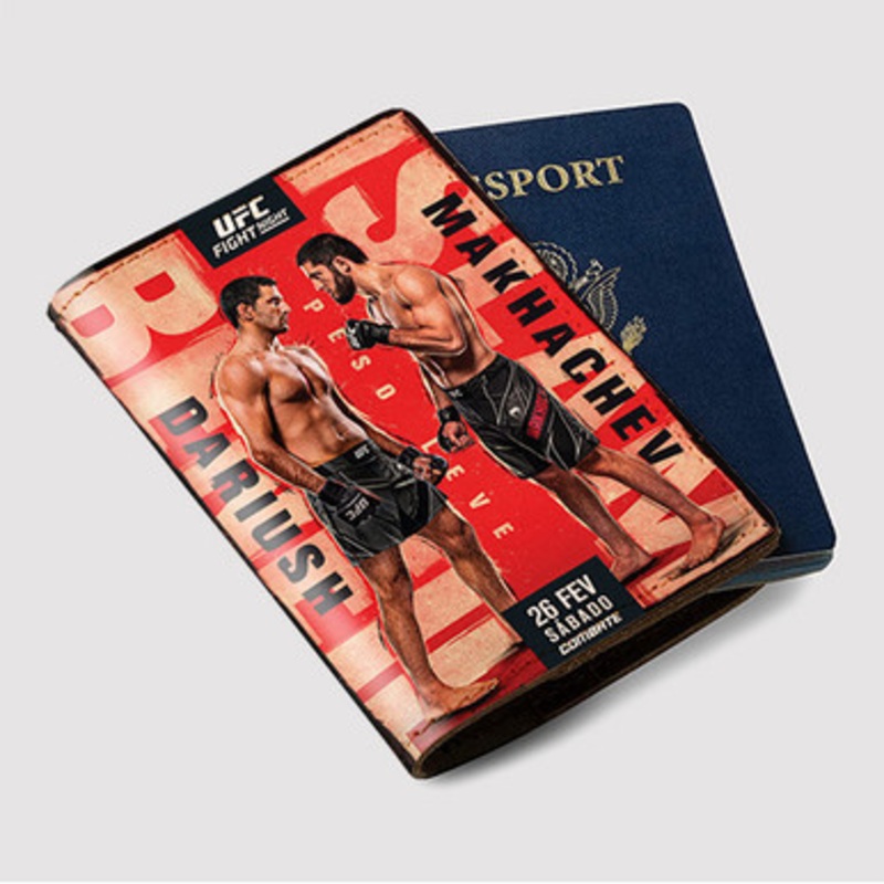 Pastele Beneil Dariush VS Islam Makhachev Custom Passport Wallet Case With Credit Card Holder Awesome Personalized PU Leather Travel Trip Vacation Baggage Cover