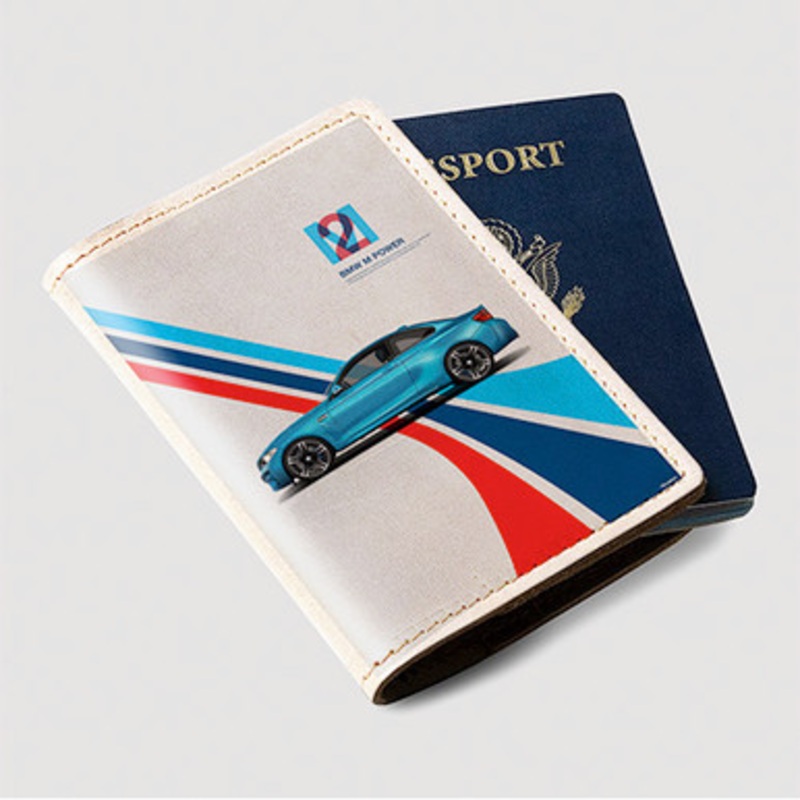 Pastele BMW M2 Custom Passport Wallet Case With Credit Card Holder Awesome Personalized PU Leather Travel Trip Vacation Baggage Cover