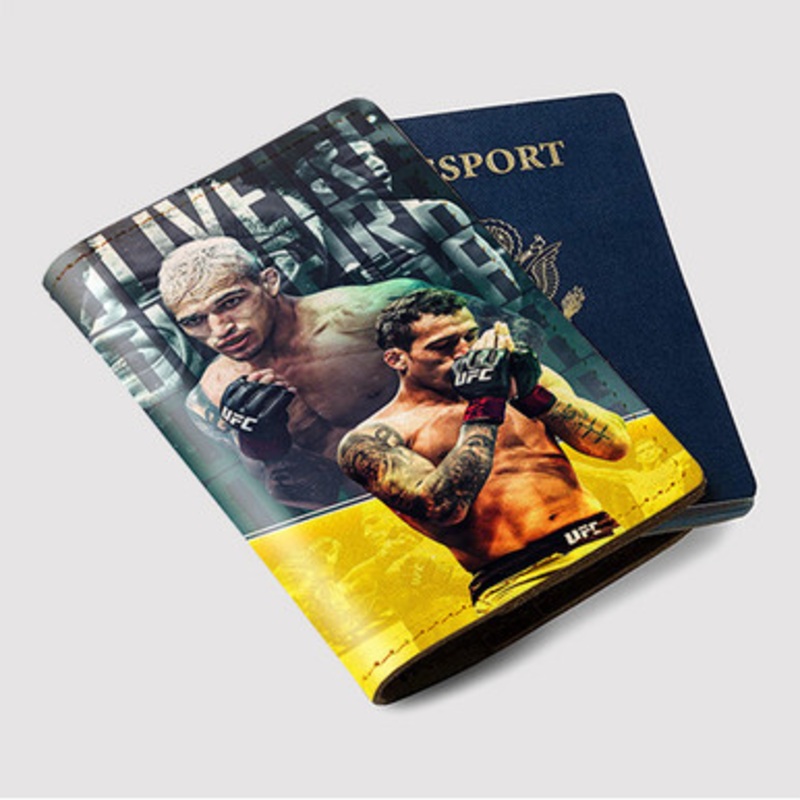 Pastele Charles Oliveira UFC Custom Passport Wallet Case With Credit Card Holder Awesome Personalized PU Leather Travel Trip Vacation Baggage Cover