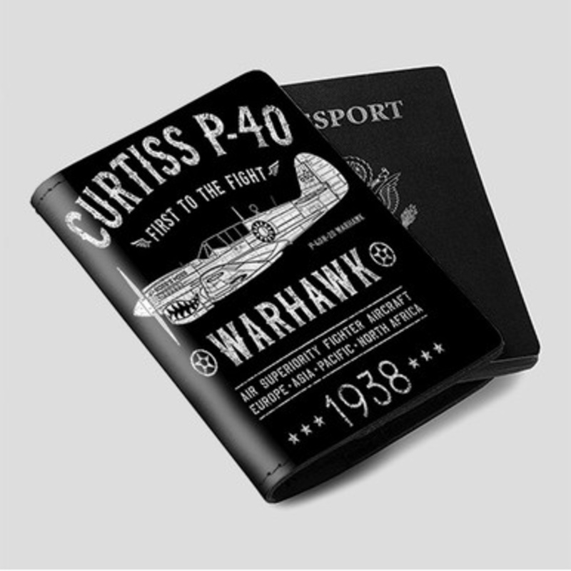 Pastele Curtiss P40 1938 Custom Passport Wallet Case With Credit Card Holder Awesome Personalized PU Leather Travel Trip Vacation Baggage Cover