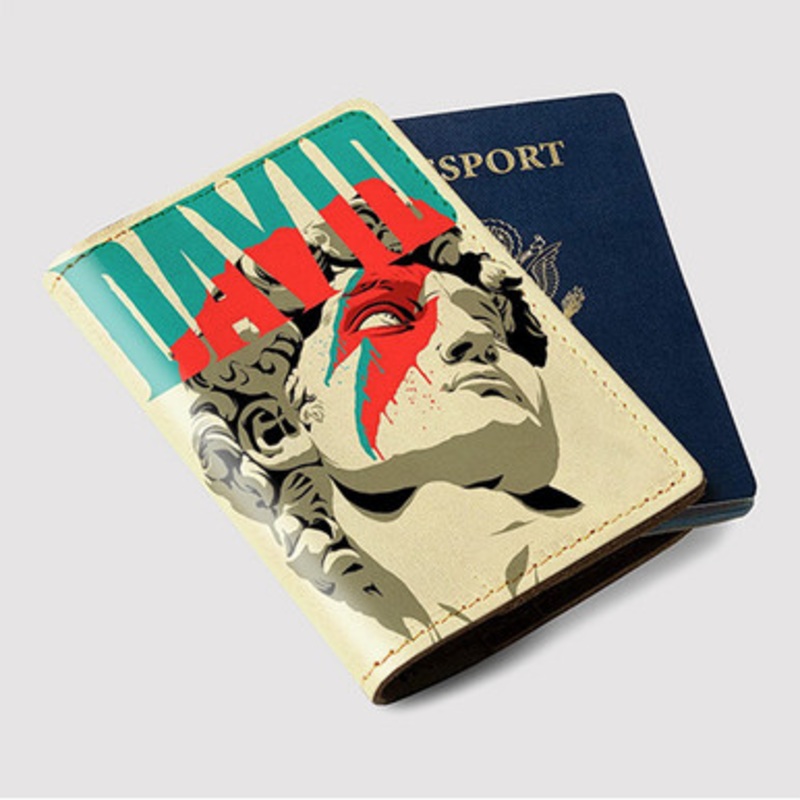 Pastele David Bowie Custom Passport Wallet Case With Credit Card Holder Awesome Personalized PU Leather Travel Trip Vacation Baggage Cover