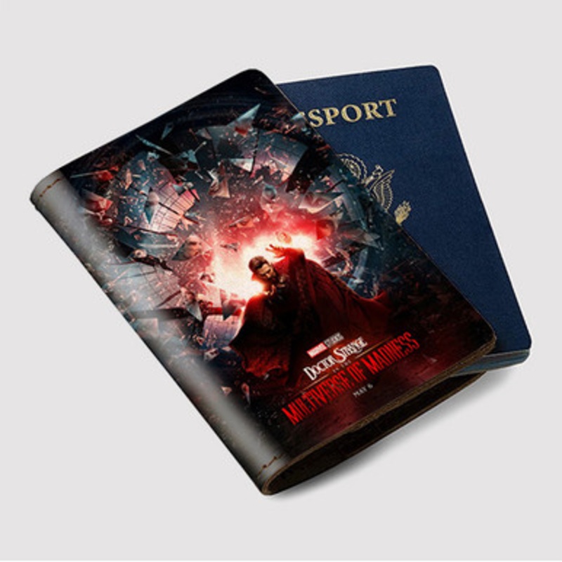 Pastele Doctor Strange In The Multiverse Of Madness Good Custom Passport Wallet Case With Credit Card Holder Awesome Personalized PU Leather Travel Trip Vacation Baggage Cover