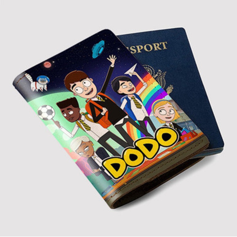 Pastele Dodo Custom Passport Wallet Case With Credit Card Holder Awesome Personalized PU Leather Travel Trip Vacation Baggage Cover