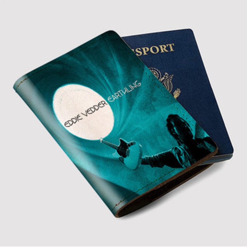 Pastele Eddie Vedder Earthling Custom Passport Wallet Case With Credit Card Holder Awesome Personalized PU Leather Travel Trip Vacation Baggage Cover