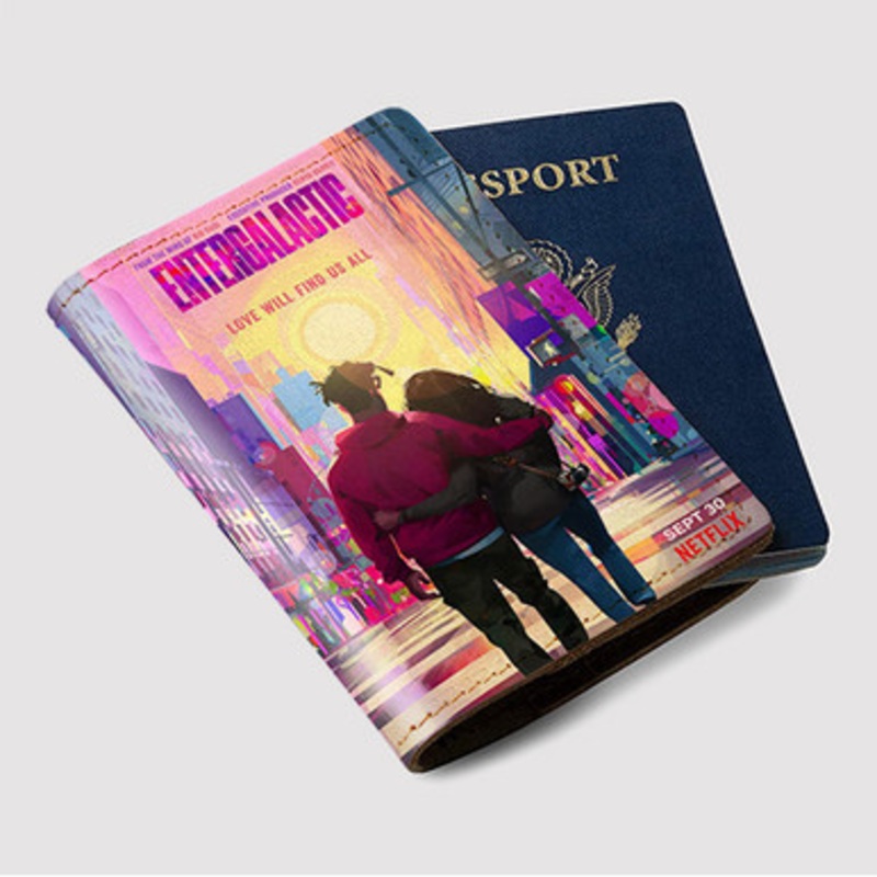 Pastele Entergalactic Custom Passport Wallet Case With Credit Card Holder Awesome Personalized PU Leather Travel Trip Vacation Baggage Cover