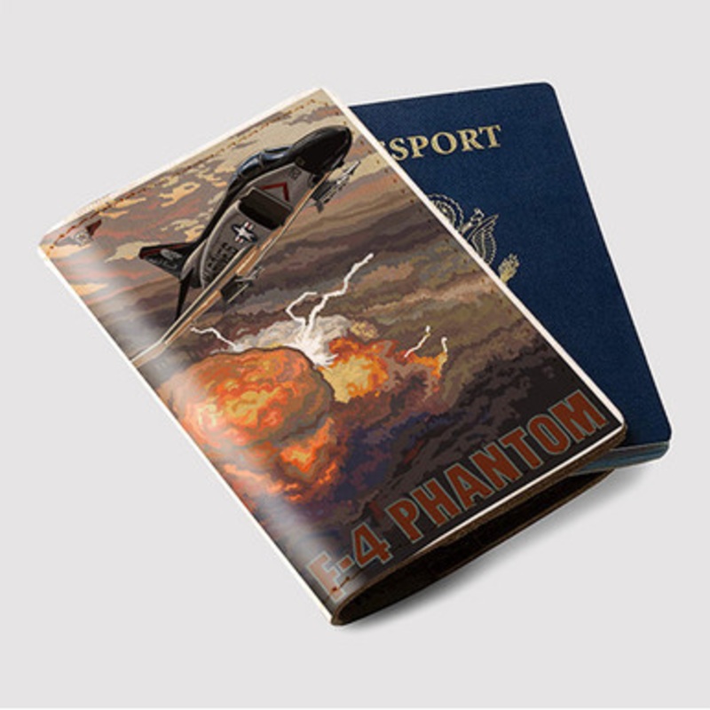 Pastele F 4 Phantom Custom Passport Wallet Case With Credit Card Holder Awesome Personalized PU Leather Travel Trip Vacation Baggage Cover