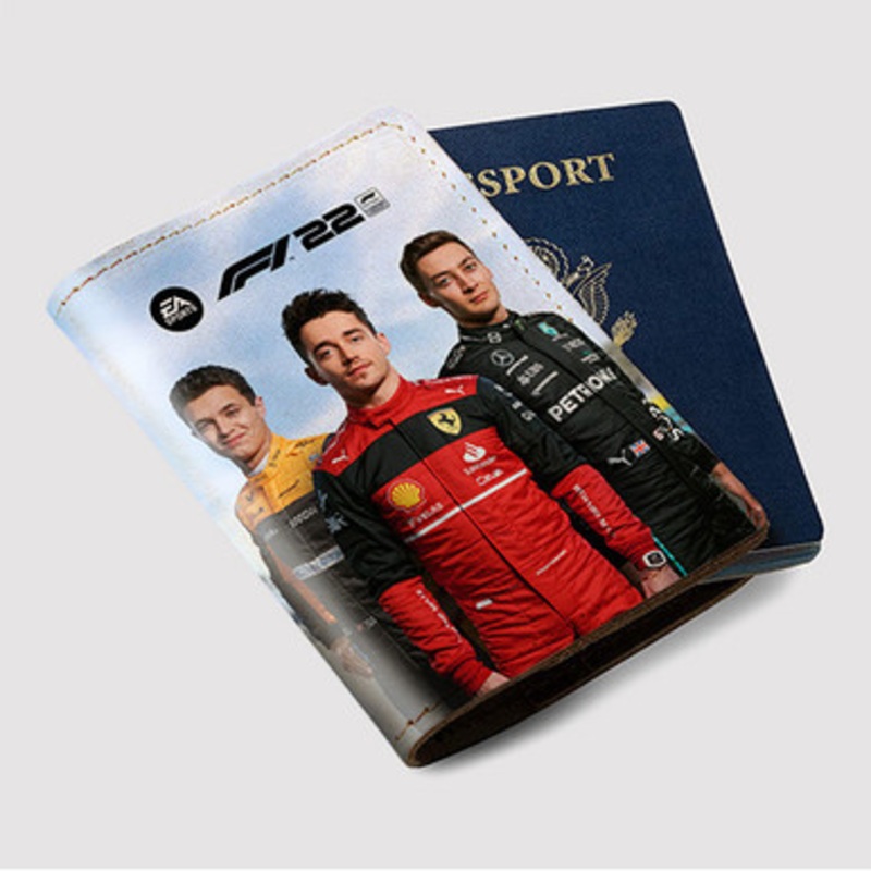 Pastele F1 22 Custom Passport Wallet Case With Credit Card Holder Awesome Personalized PU Leather Travel Trip Vacation Baggage Cover