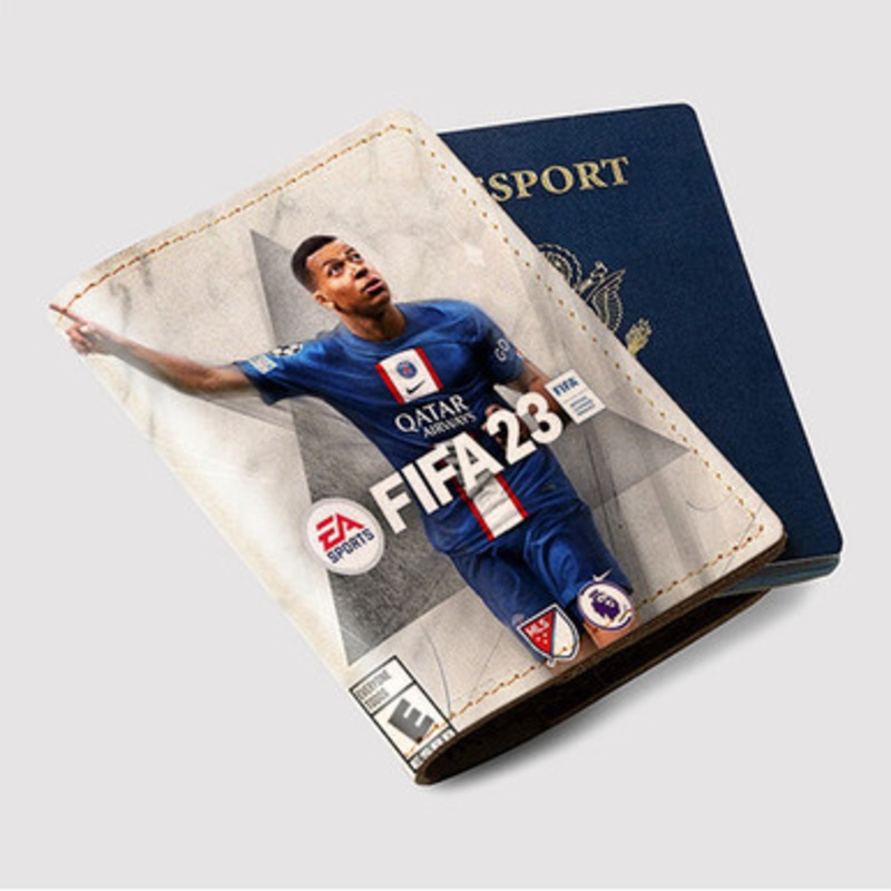 Pastele FIFA SPORTS 23 Custom Passport Wallet Case With Credit Card Holder Awesome Personalized PU Leather Travel Trip Vacation Baggage Cover
