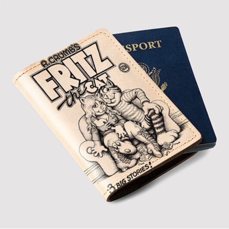 Pastele Fritz The Cat R Crumbs Custom Passport Wallet Case With Credit Card Holder Awesome Personalized PU Leather Travel Trip Vacation Baggage Cover