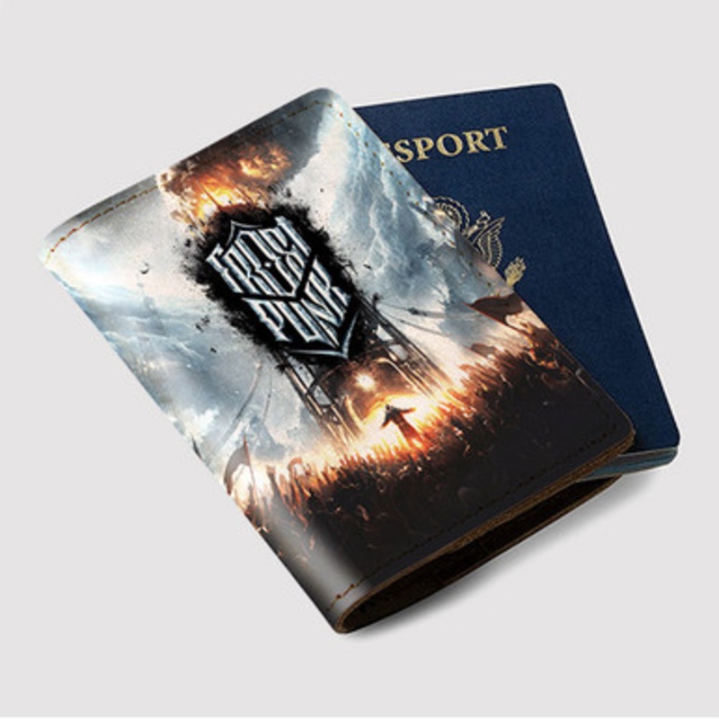 Pastele Frostpunk Console Edition Custom Passport Wallet Case With Credit Card Holder Awesome Personalized PU Leather Travel Trip Vacation Baggage Cover
