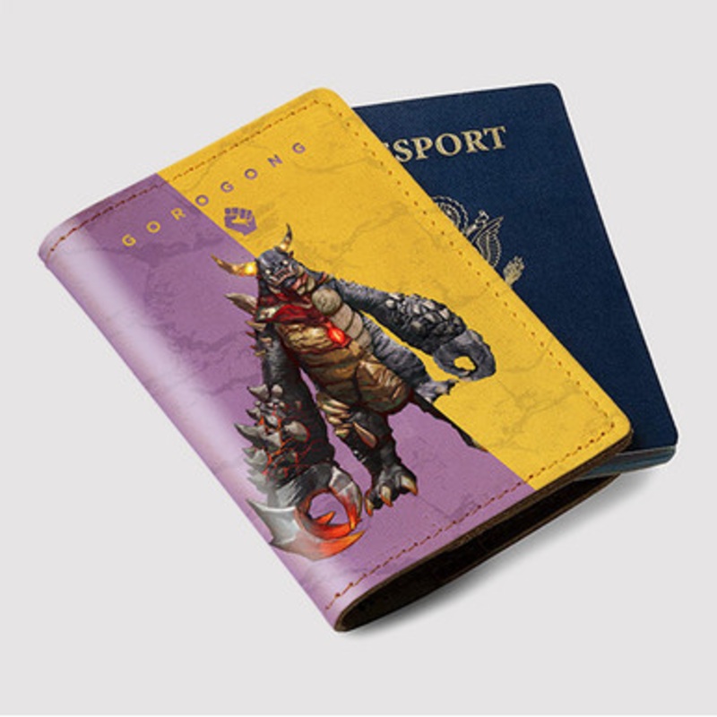 Pastele Giga Bash Gorogong Custom Passport Wallet Case With Credit Card Holder Awesome Personalized PU Leather Travel Trip Vacation Baggage Cover