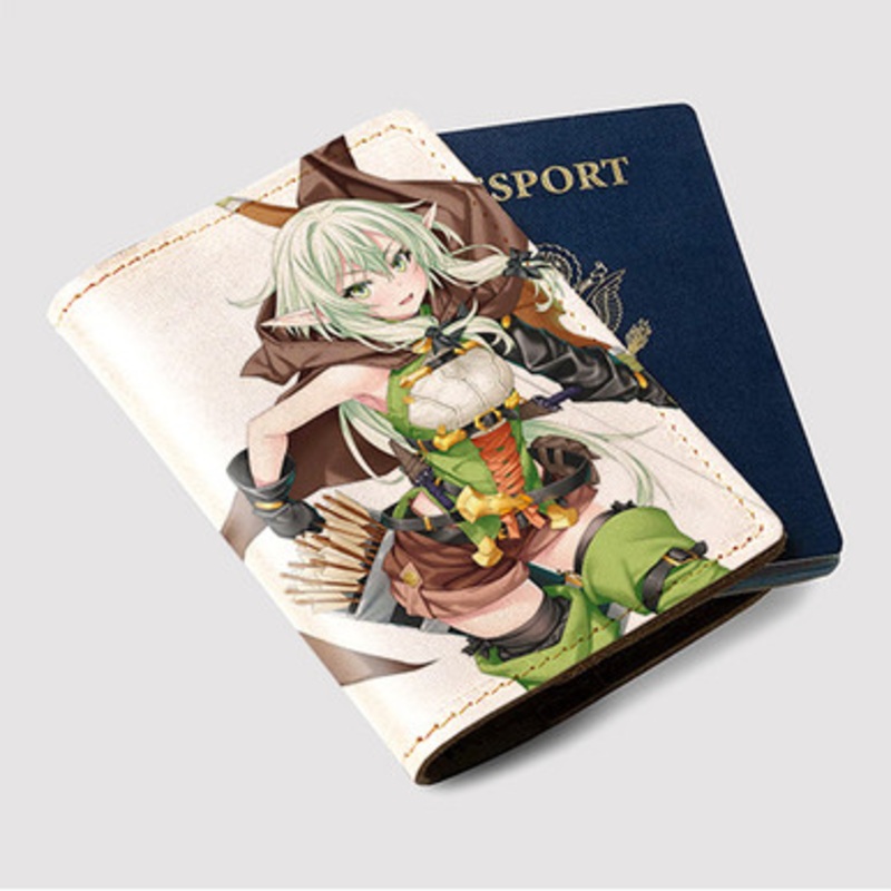 Pastele High Elf Archer Goblin Slayer Custom Passport Wallet Case With Credit Card Holder Awesome Personalized PU Leather Travel Trip Vacation Baggage Cover