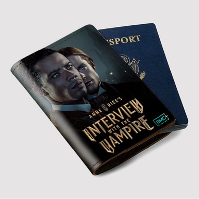 Pastele Interview With the Vampire Custom Passport Wallet Case With Credit Card Holder Awesome Personalized PU Leather Travel Trip Vacation Baggage Cover