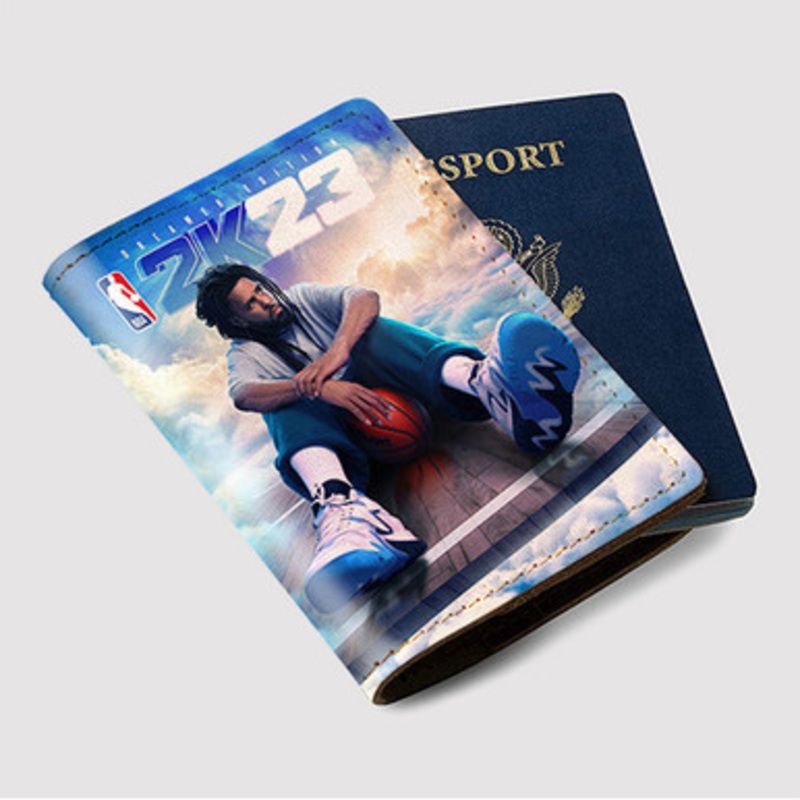 Pastele J Cole NBA 2k23 Custom Passport Wallet Case With Credit Card Holder Awesome Personalized PU Leather Travel Trip Vacation Baggage Cover
