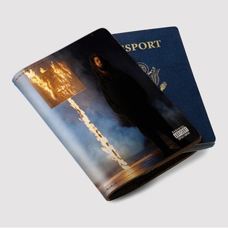 Pastele J Cole The Off Season Custom Passport Wallet Case With Credit Card Holder Awesome Personalized PU Leather Travel Trip Vacation Baggage Cover