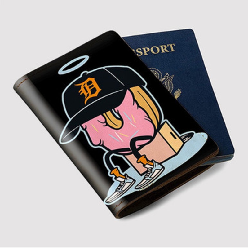 Pastele J Dilla Donuts Custom Passport Wallet Case With Credit Card Holder Awesome Personalized PU Leather Travel Trip Vacation Baggage Cover