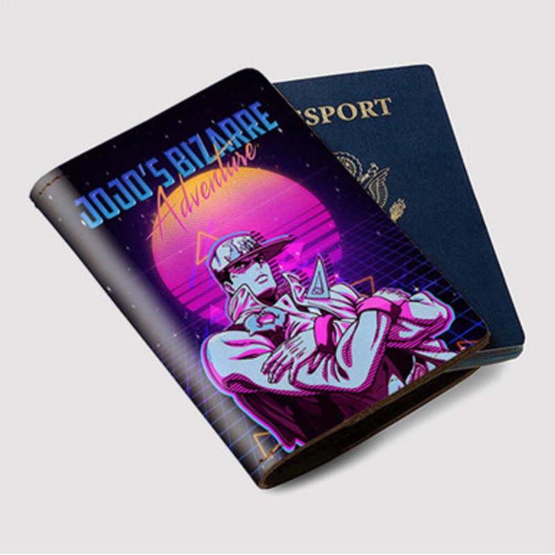 Pastele Jojo s Bizarre Adventure Custom Passport Wallet Case With Credit Card Holder Awesome Personalized PU Leather Travel Trip Vacation Baggage Cover