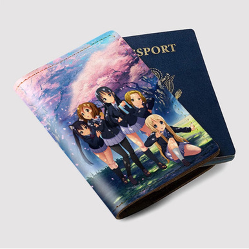 Pastele K On Anime Girls Custom Passport Wallet Case With Credit Card Holder Awesome Personalized PU Leather Travel Trip Vacation Baggage Cover