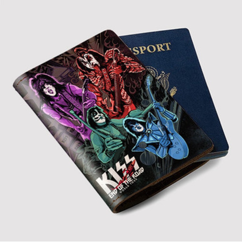 Pastele Kiss End Of The Road Custom Passport Wallet Case With Credit Card Holder Awesome Personalized PU Leather Travel Trip Vacation Baggage Cover