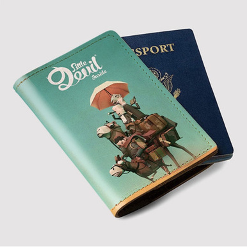 Pastele Little Devil Inside Custom Passport Wallet Case With Credit Card Holder Awesome Personalized PU Leather Travel Trip Vacation Baggage Cover