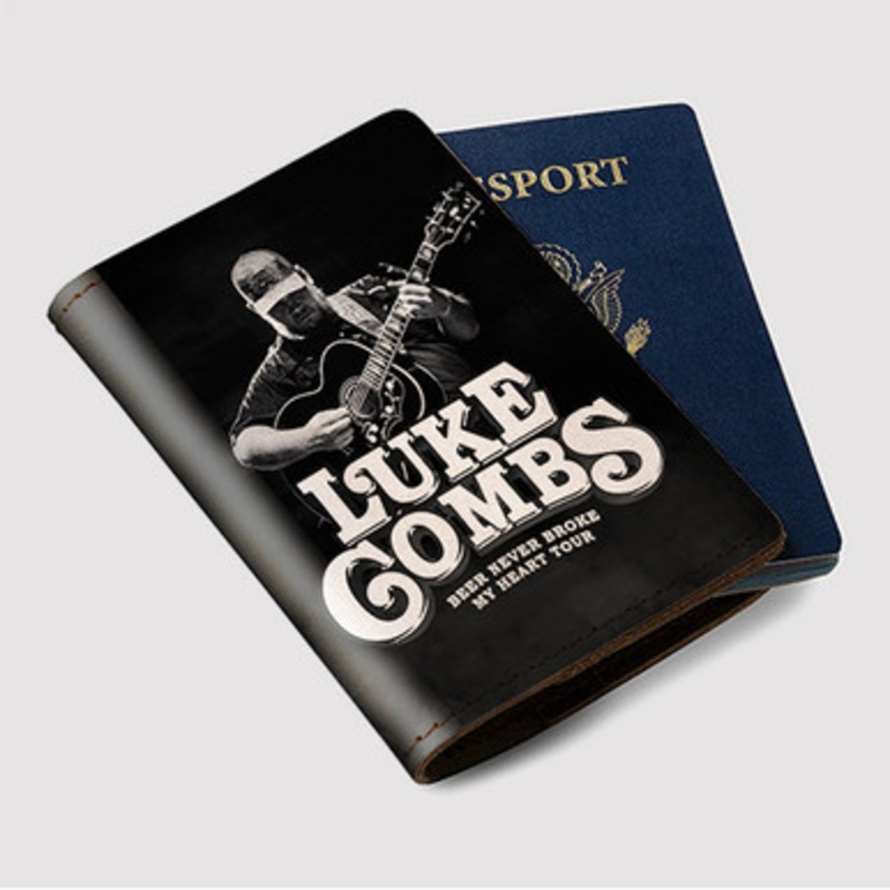 Pastele Luke Combs Custom Passport Wallet Case With Credit Card Holder Awesome Personalized PU Leather Travel Trip Vacation Baggage Cover