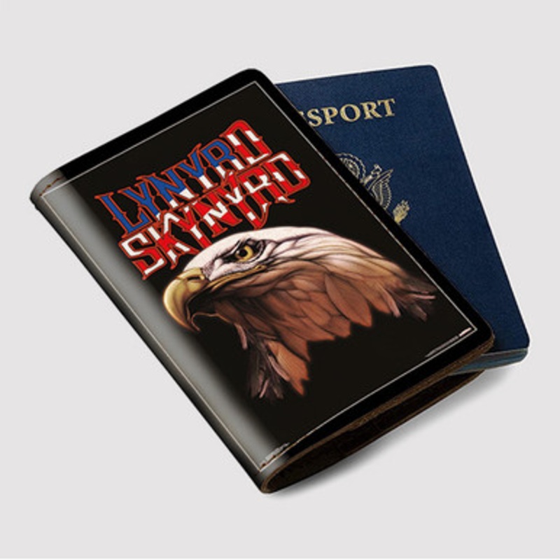 Pastele Lynyrd Skynyrd Eagles Custom Passport Wallet Case With Credit Card Holder Awesome Personalized PU Leather Travel Trip Vacation Baggage Cover