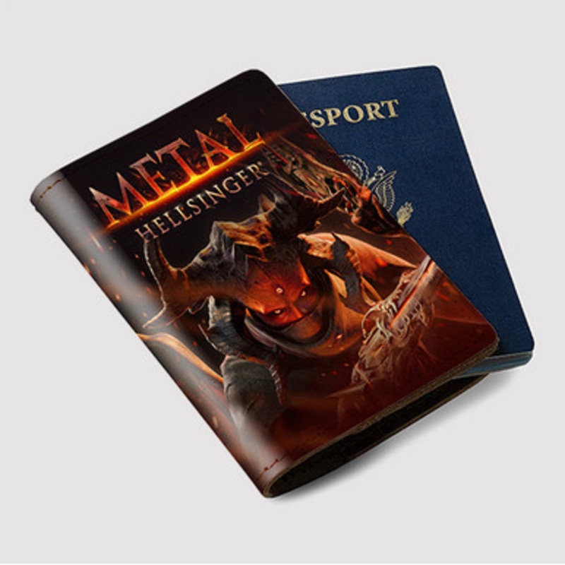 Pastele Metal Hellsinger Custom Passport Wallet Case With Credit Card Holder Awesome Personalized PU Leather Travel Trip Vacation Baggage Cover