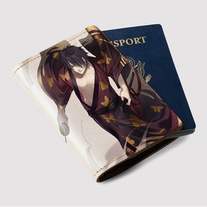 Pastele Shinsuke Takasugi Gintama Custom Passport Wallet Case With Credit Card Holder Awesome Personalized PU Leather Travel Trip Vacation Baggage Cover